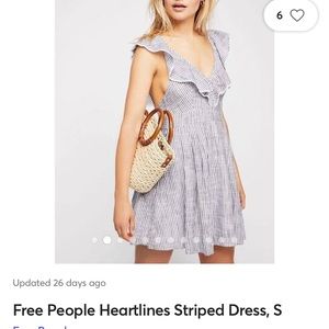 Free People heart lines V Blue and White Striped Dress